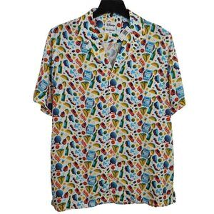 Disney Reyn Spooner Camp Shirt Large Epcot Food & Wine Festival Vacation NWT